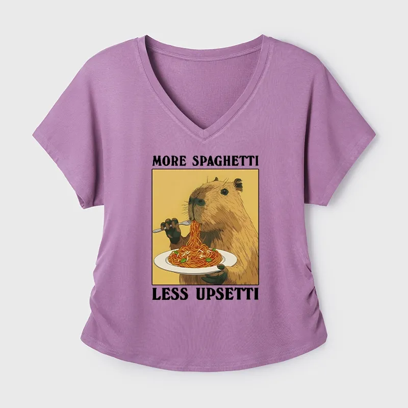 Tokyo-Tiger Capybara Eating Pasta Modal Dolman Sleeve T-Shirt