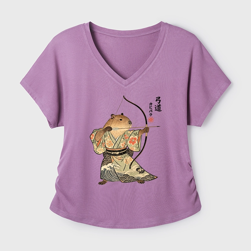 Tokyo-Tiger Capybara Archery Modal Dolman Sleeve T-Shirt