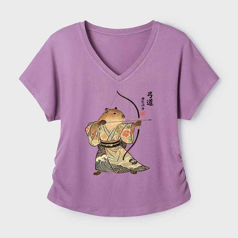 Tokyo-Tiger Capybara Archery Modal Dolman Sleeve T-Shirt
