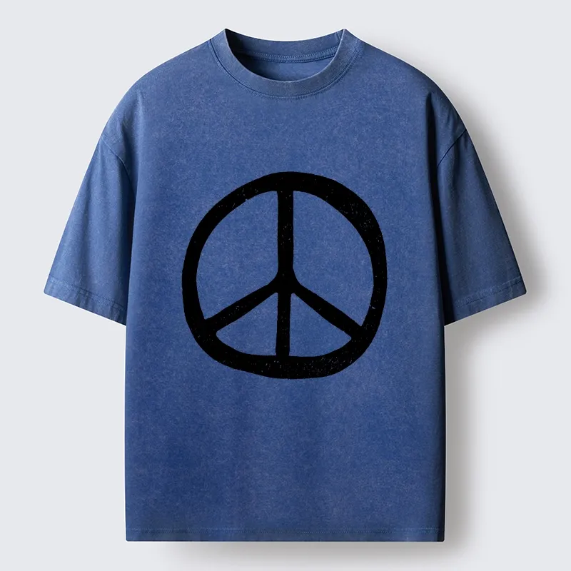 Tokyo-Tiger Peace Symbol Washed T-Shirt