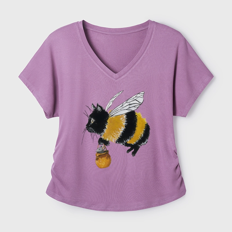 Tokyo-Tiger Catbee Funny Modal Dolman Sleeve T-Shirt