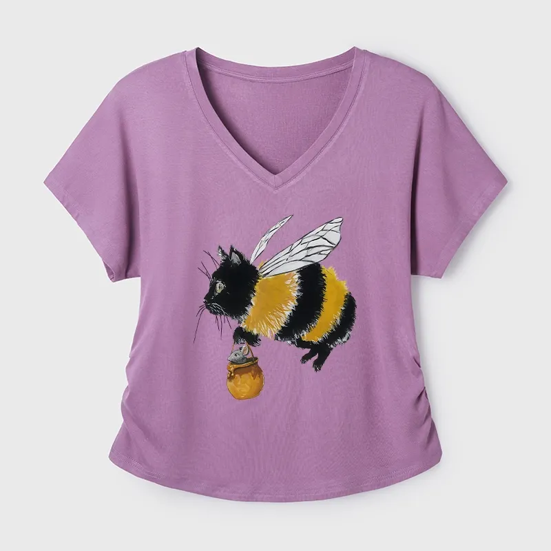 Tokyo-Tiger Catbee Funny Modal Dolman Sleeve T-Shirt