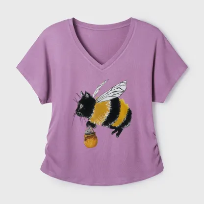 Tokyo-Tiger Catbee Funny Modal Dolman Sleeve T-Shirt