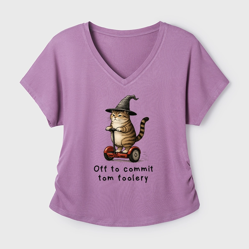 Tokyo-Tiger Orange Cat Riding Segway-style Modal Dolman Sleeve T-Shirt