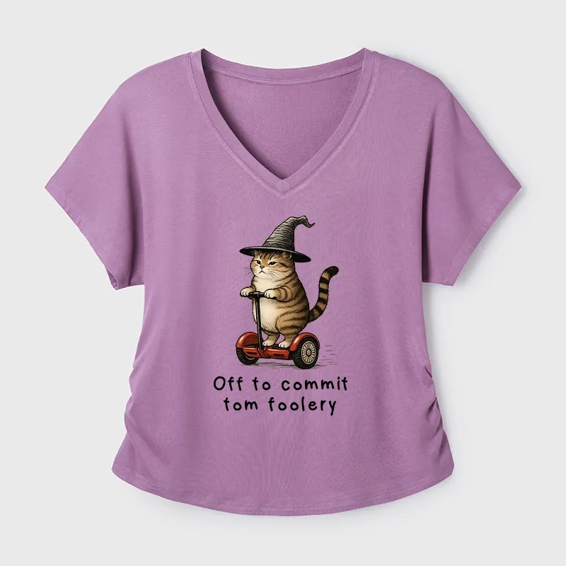 Tokyo-Tiger Orange Cat Riding Segway-style Modal Dolman Sleeve T-Shirt Sale