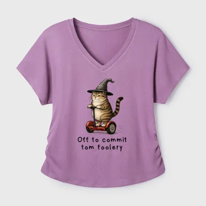 Tokyo-Tiger Orange Cat Riding Segway-style Modal Dolman Sleeve T-Shirt