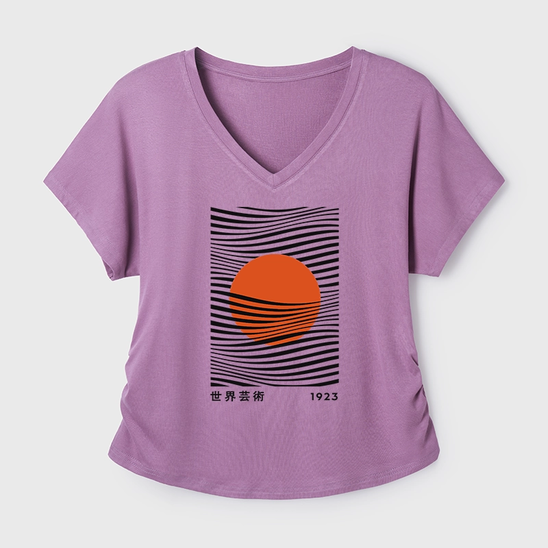 Tokyo-Tiger Minimalist Art Sun Modal Dolman Sleeve T-Shirt