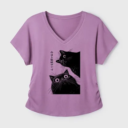 Tokyo-Tiger The Cat Is Watching Today Modal Dolman Sleeve T-Shirt