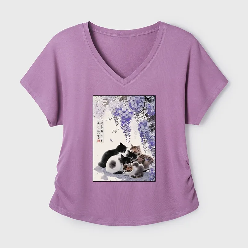 Tokyo-Tiger Cats plotting under the wisteria Modal Dolman Sleeve T-Shirt