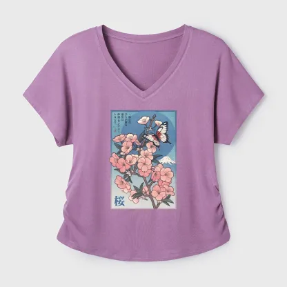 Tokyo-Tiger Ukiyoe Japanese Cherry blossoms Poster Modal Dolman Sleeve T-Shirt