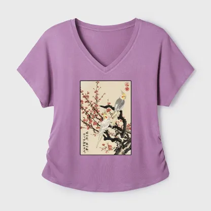 Tokyo-Tiger Whispers of Silent Blossoms Modal Dolman Sleeve T-Shirt