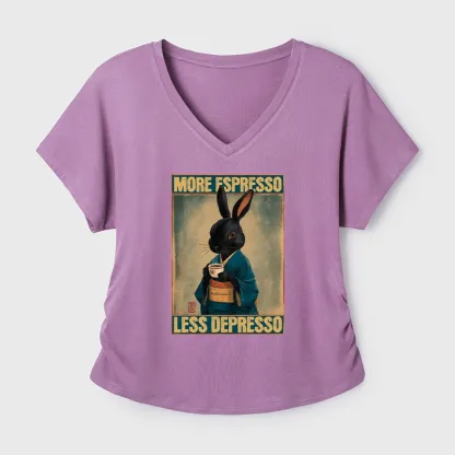 Tokyo-Tiger More Espresso Less Depresso Rabbit Modal Dolman Sleeve T-Shirt