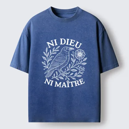 Tokyo-Tiger Free Crow Simple Washed T-Shirt