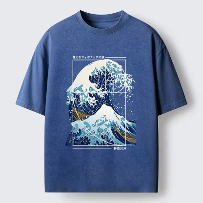 Tokyo-Tiger Golden Ratio The Great Wave Washed T-Shirt