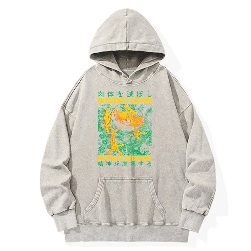 Tokyo-Tiger Physically Slaying Mentally Decaying Washed Hoodie