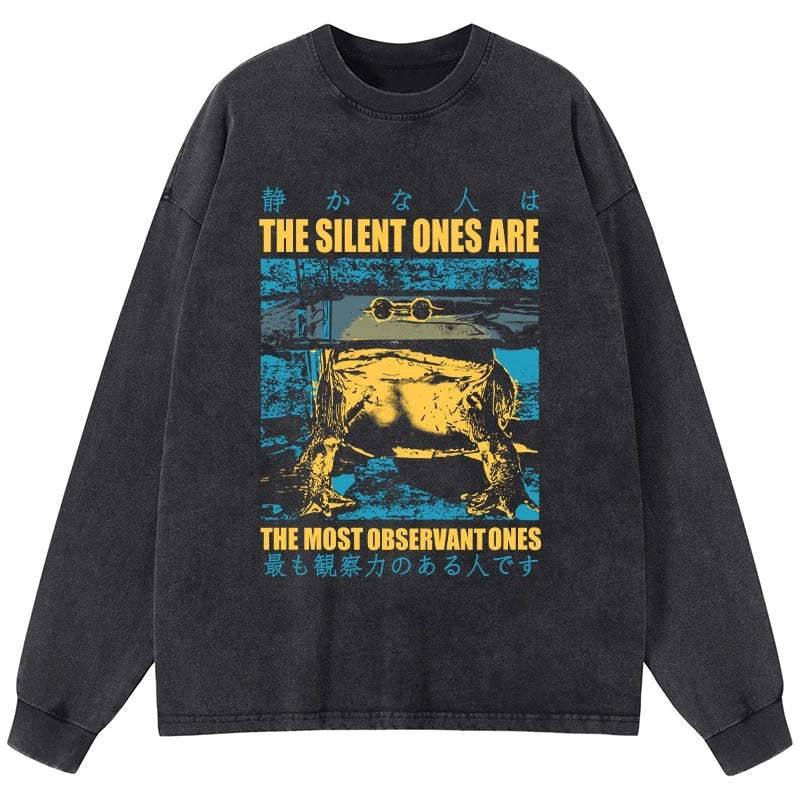 Tokyo-Tiger Silent Frog Japanese Washed Long Sleeve T-Shirt