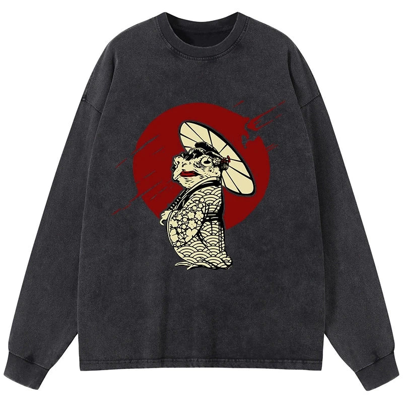 Tokyo-Tiger Frog Monster Washed Long Sleeve T-Shirt