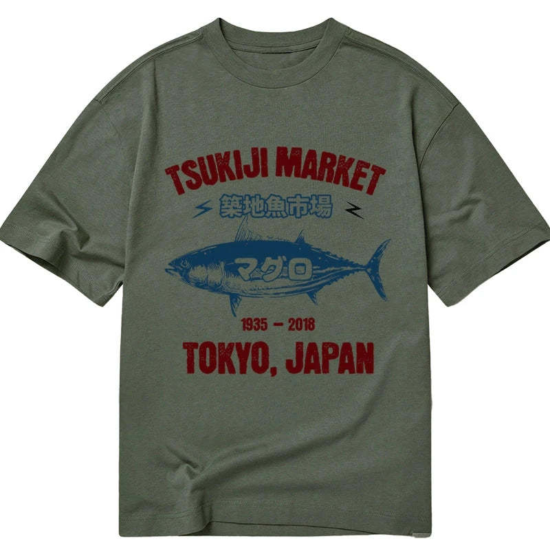 Tokyo-Tiger Japanese Tsukiji Fish Market Classic T-Shirt