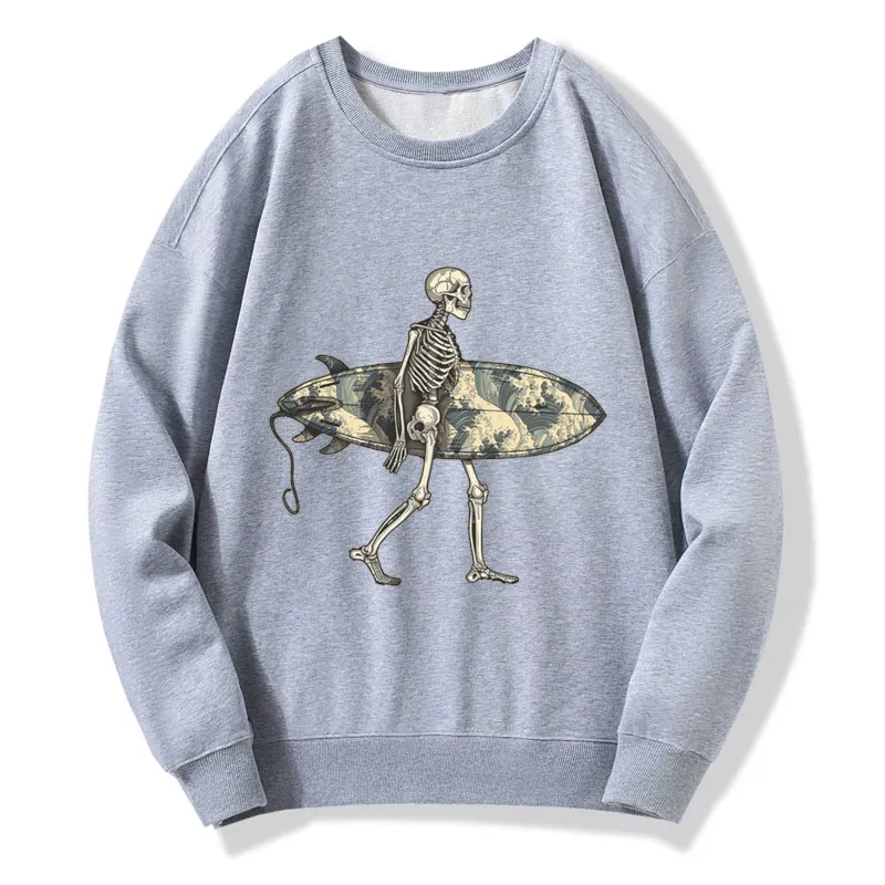 Tokyo-Tiger Skeleton Ready To Go Surfing Sweatshirt