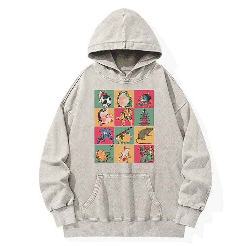Tokyo-Tiger Japanese Characteristic Goods Washed Hoodie Sale
