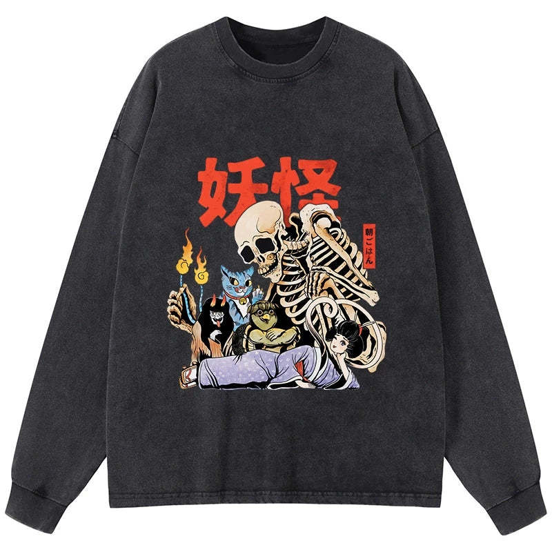 Tokyo-Tiger The Yokai Club Washed Long Sleeve T-Shirt