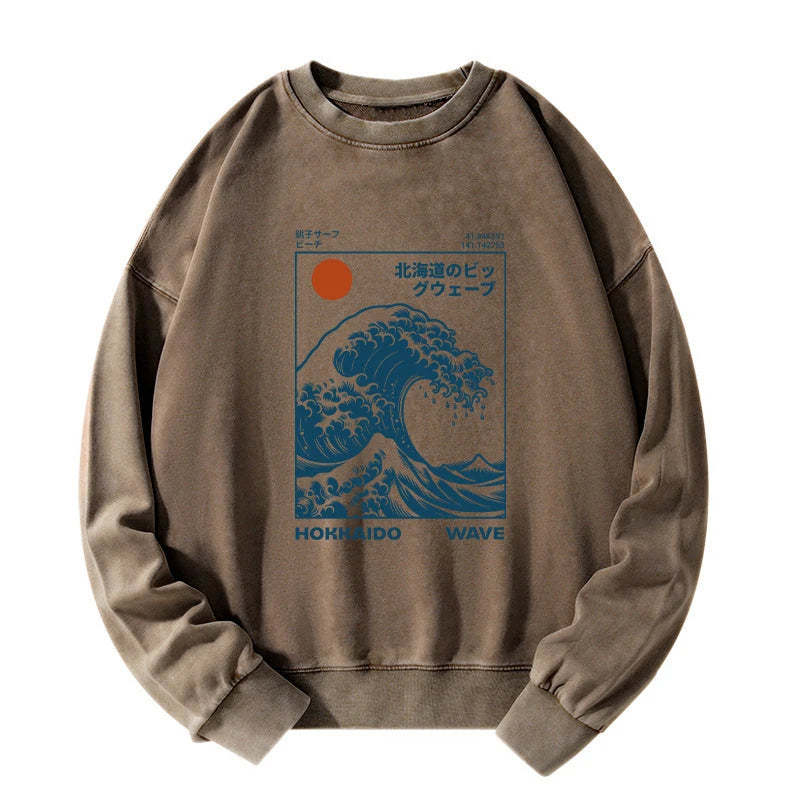 Tokyo-Tiger Hokkaido Wave Japan Washed Sweatshirt