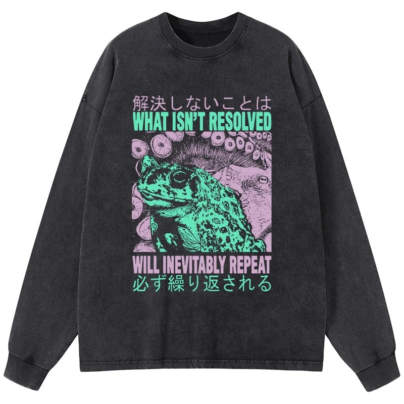 Tokyo-Tiger What Ist Resolved Forg Washed Long Sleeve T-Shirt