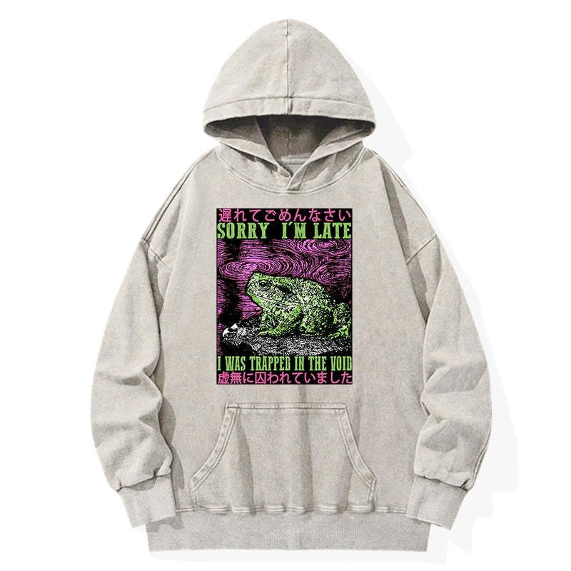 Tokyo-Tiger Frogs Trapped In The Void Washed Hoodie