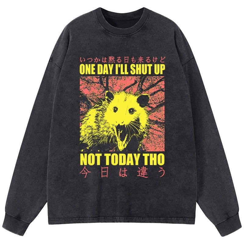 Tokyo-Tiger Negative Possum Japanese Washed Long Sleeve T-Shirt