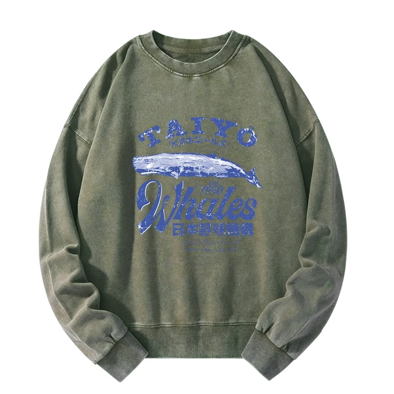 Tokyo-Tiger Japan Taiyo Whales Washed Sweatshirt Sale