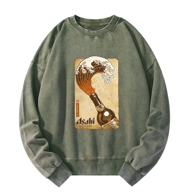 Tokyo-Tiger Asahi Logo Japanese Washed Sweatshirt Sale