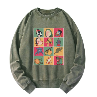 Tokyo-Tiger Japanese Characteristic Goods Washed Sweatshirt