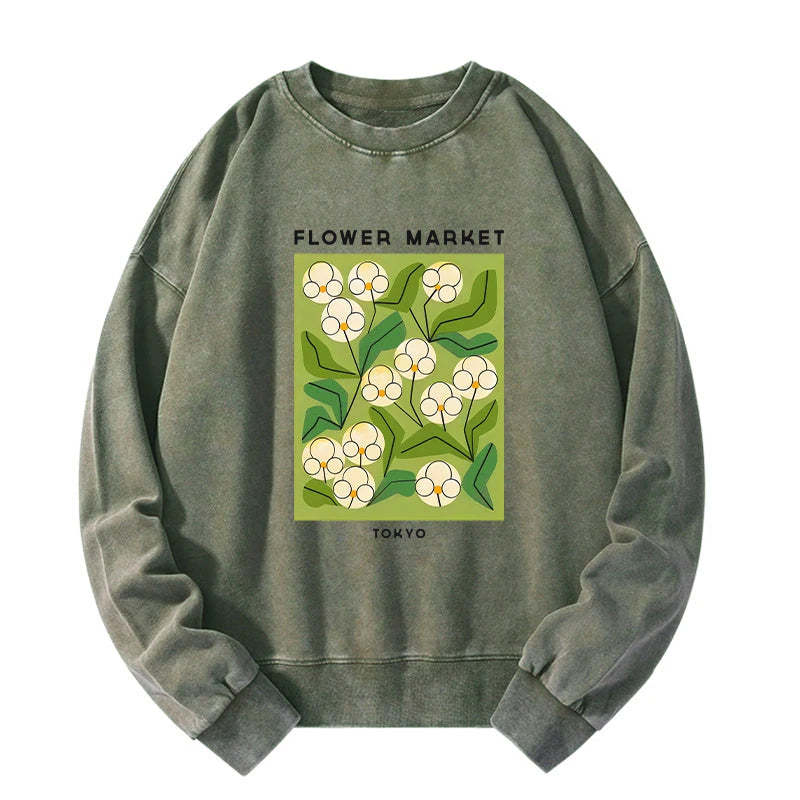 Tokyo-Tiger Flower Market Washed Sweatshirt