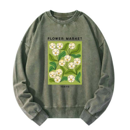 Tokyo-Tiger Flower Market Washed Sweatshirt
