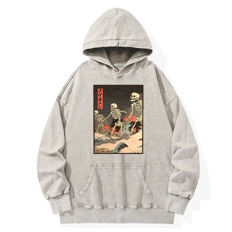 Tokyo-Tiger Japanese Rising Skeletons Washed Hoodie Sale