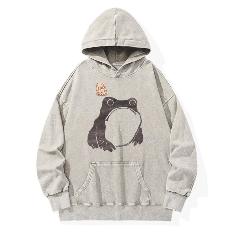 Tokyo-Tiger Matsumoto Hoji Woodblock Print Frog Washed Hoodie Sale