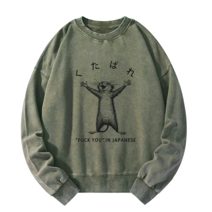Tokyo-Tiger Happy Mouse Japanese Washed Sweatshirt