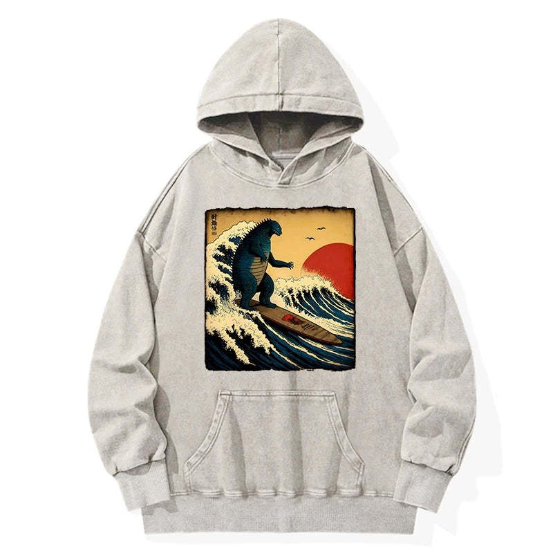 Tokyo-Tiger The Great Wave Washed Hoodie Sale