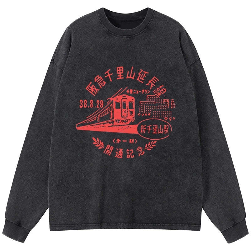 Tokyo-Tiger TOKYO 1929 Train Washed Long Sleeve T-Shirt Sale