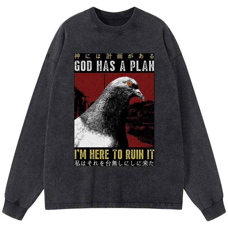 Tokyo-Tiger Pigeons That Want To Break The Plan Washed Long Sleeve T-Shirt Sale