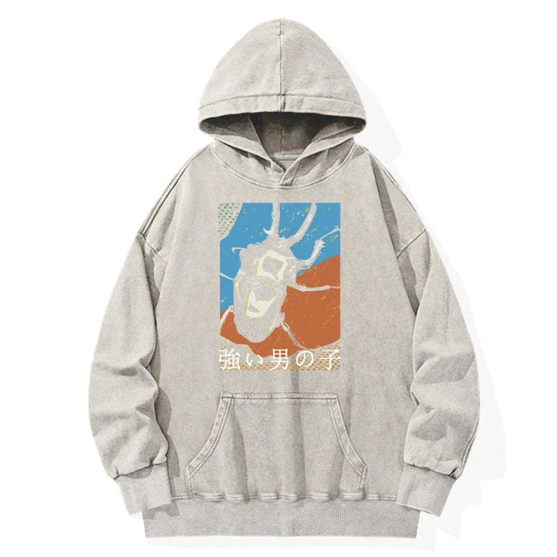 Tokyo-Tiger Strong Beetle Japanese Washed Hoodie