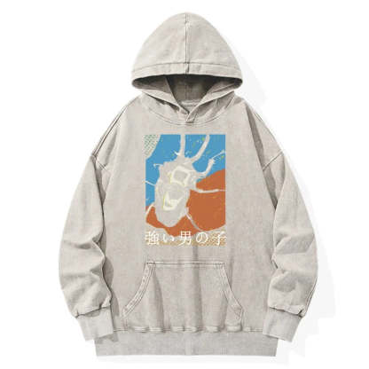Tokyo-Tiger Strong Beetle Japanese Washed Hoodie