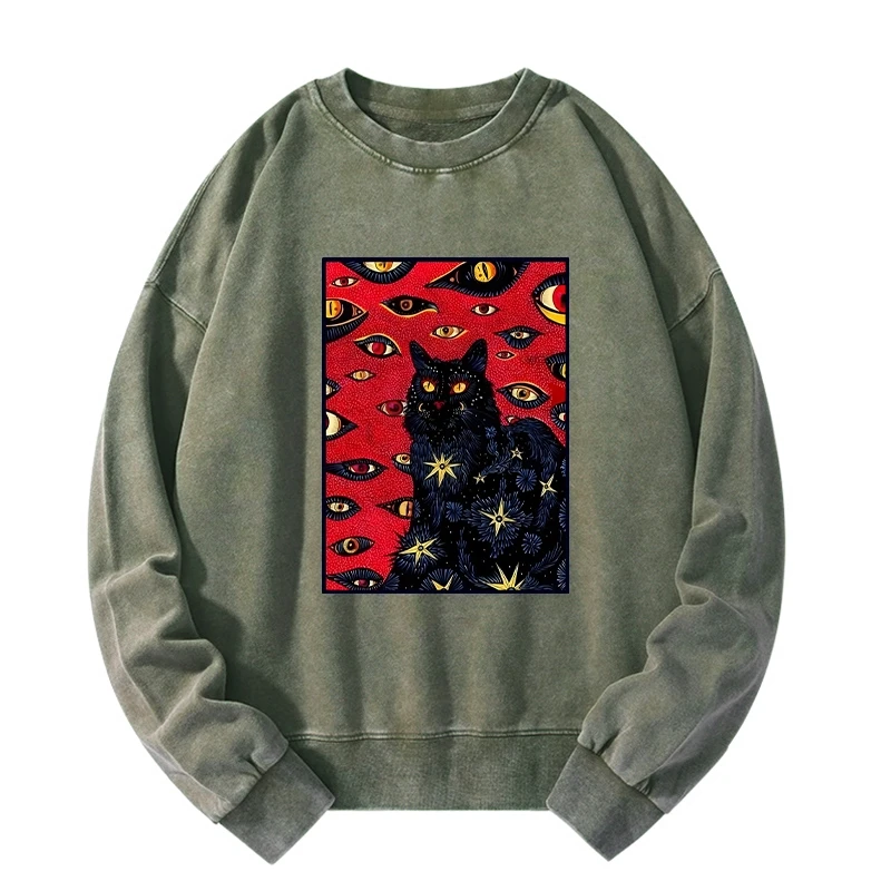 Tokyo-Tiger Mysterious Cat Washed Sweatshirt
