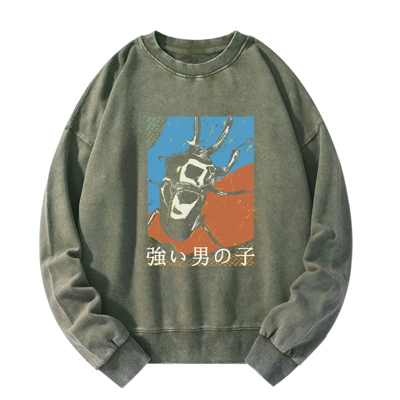 Tokyo-Tiger Strong Beetle Japanese Washed Sweatshirt
