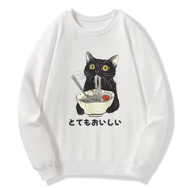 Tokyo-Tiger Cats Eat Ramen Noodles Sweatshirt Sale
