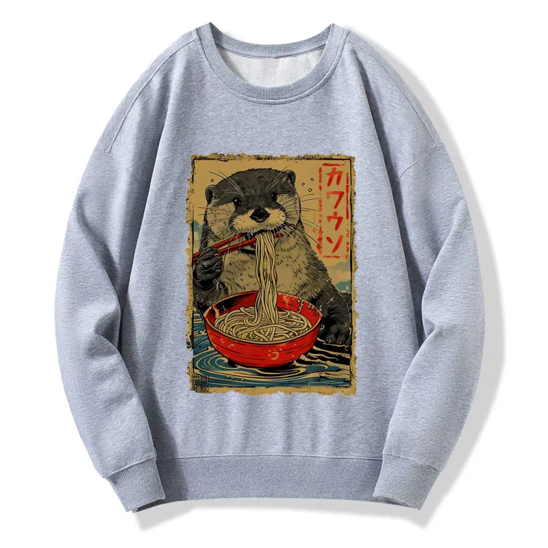 Tokyo-Tiger Otter Eating Ramen Japan Sweatshirt