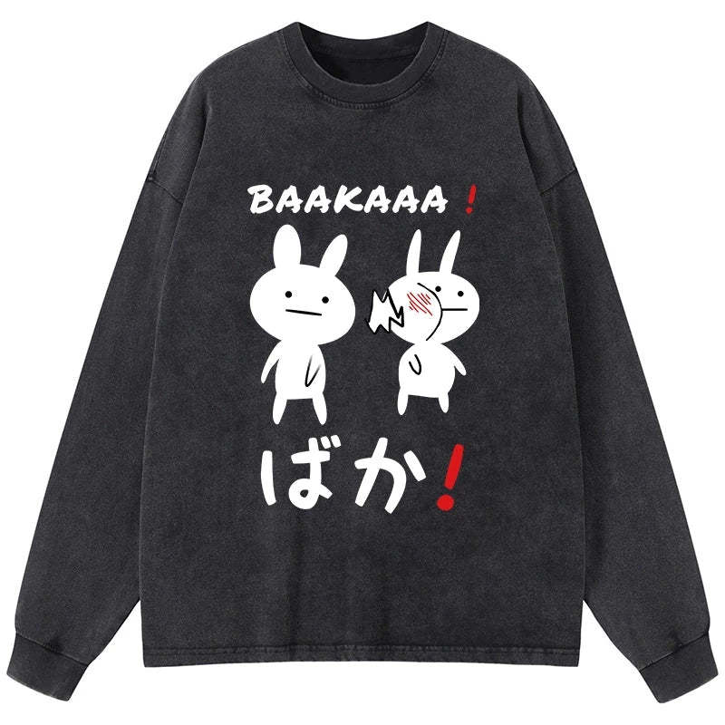 Tokyo-Tiger Anime Baka Manga Slap Washed Long Sleeve T-Shirt Sale