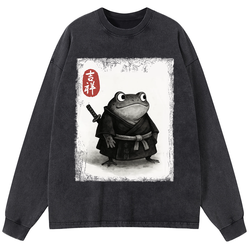 Tokyo-Tiger Blade of the Frog: A Samurai's Tale Washed Long Sleeve T-Shirt