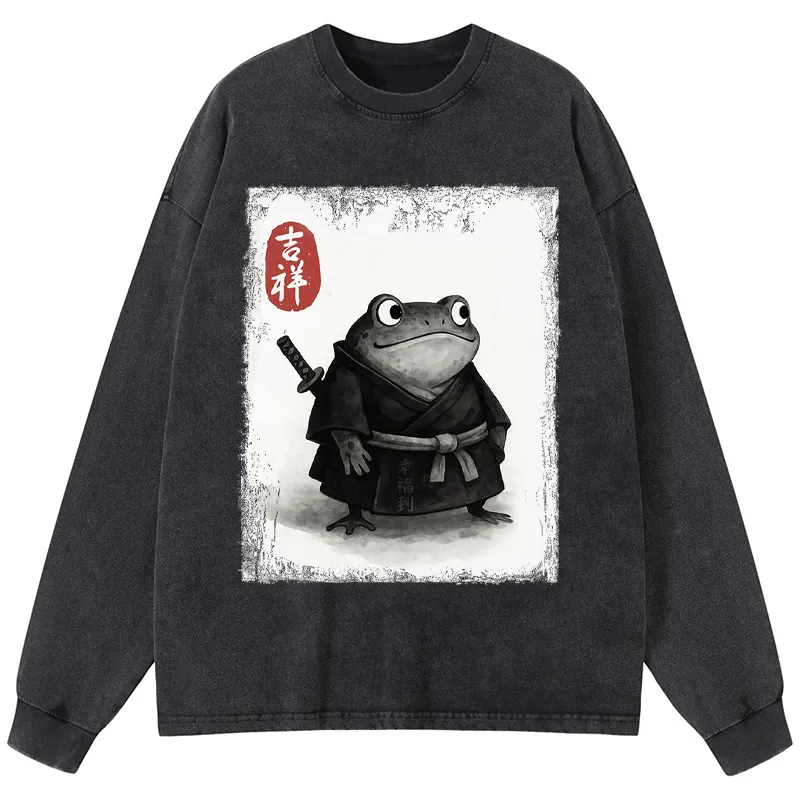 Tokyo-Tiger Delicious Chinese Food Washed Long Sleeve T-Shirt Sale