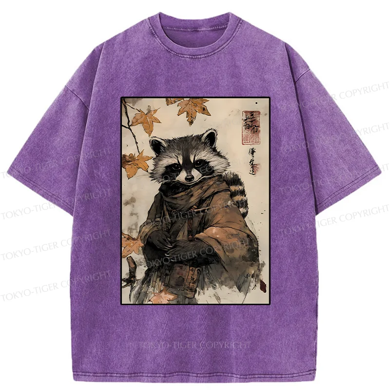 Tokyo-Tiger Raccoon Ninja Washed T-Shirt